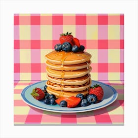 Pancakes With Berries Checkerboard 1 Canvas Print