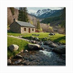 Stone House In The Mountains 2 Canvas Print