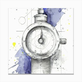 Womens Watch Painting Purple Canvas Print