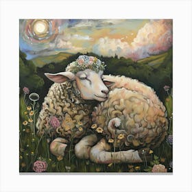 Sheep Fairycore Painting 1 Canvas Print