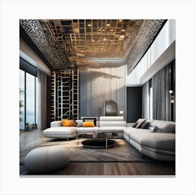 Modern Living Room 3 Canvas Print