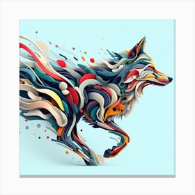 Abstract Wolf Canvas Print