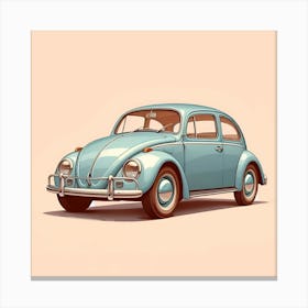 Blue Volkswagen Beetle 1963 Canvas Print