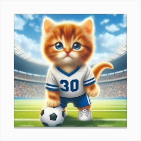 Soccer Kitten Canvas Print