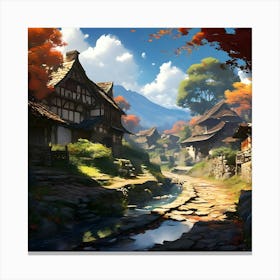 Village In Autumn Canvas Print