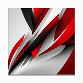 Abstract Red Black And White Canvas Print