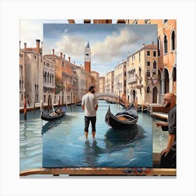 Gondolas In Venice Canvas Print