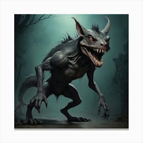 Chupacabra in Forest Halloween Canvas Print