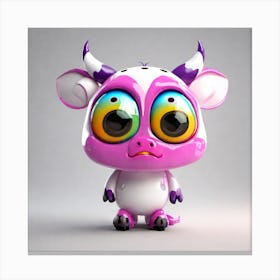 Cute Creepy Critter Cow Canvas Print