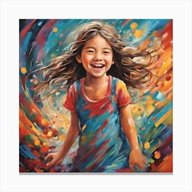 Happy Little Girl Canvas Print