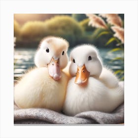 Ducks In A Basket 1 Canvas Print
