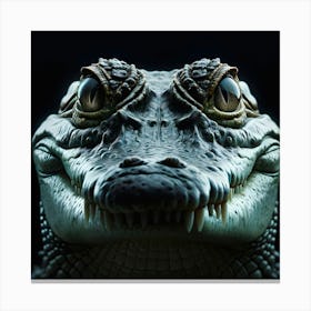 Crocodile Head isolated on black background Canvas Print