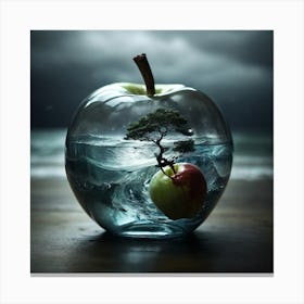 Apple In Water Canvas Print