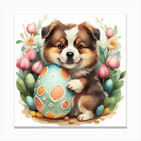 Easter Puppy Canvas Print