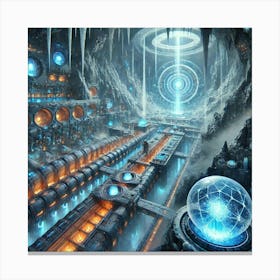 A Futuristic Sci Fi Depiction Of The Subglacial En Canvas Print