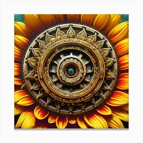 Sunflower Clock Canvas Print