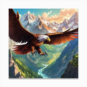 Eagle In Alps Canvas Print