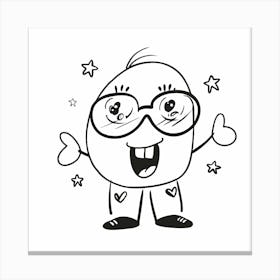 Spongebob Squarepants Coloring Page Canvas Print