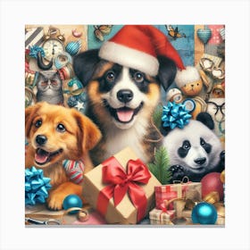 Santa Dogs 1 Canvas Print