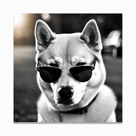 Husky Dog In Sunglasses Canvas Print
