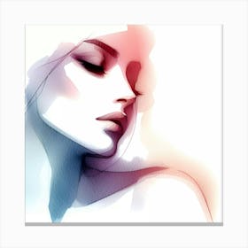 Watercolor Portrait Of A Woman Canvas Print