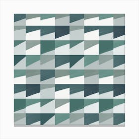 Mid Century Grid Pattern Seven Square Canvas Print