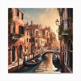 183017 Beautiful Venice Canals With Gondolas And Bridges, Xl 1024 V1 0 Canvas Print