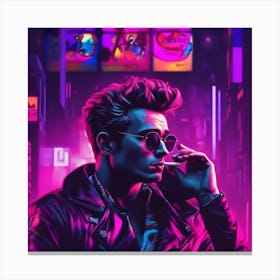 James Dean Smoking A Cigarette And Looking Cool Canvas Print