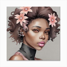 Afro Girl Canvas Print