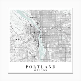 Portland Oregon Street Map Minimal Color Square Canvas Print