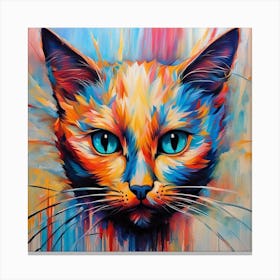 Colorful Cat 1 Canvas Print