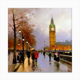 Big Ben In The Rain Canvas Print