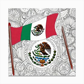 Mexican Coloring Flags (84) Canvas Print