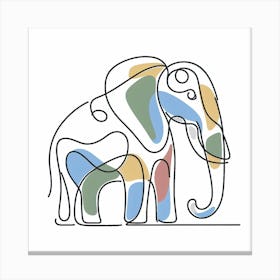 Elephant Picasso style 3 Canvas Print