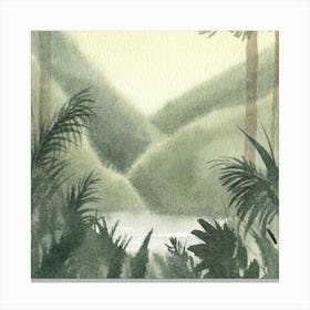 Day In The Jungle ink style green Canvas Print