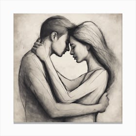 Couple Hugging 5 Canvas Print