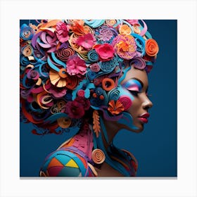 Curly Haired Woman Canvas Print