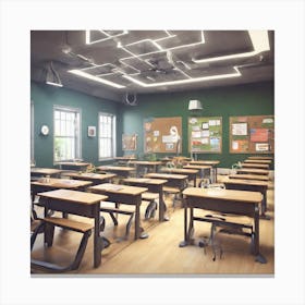 Classroom Interior Canvas Print