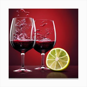 Two Glasses Of Red Wine 2 Canvas Print