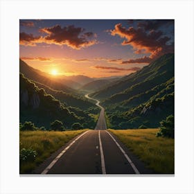 Road To The Sunset Canvas Print