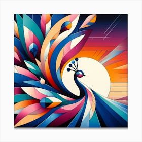 Abstract modernist Peacock 2 Canvas Print