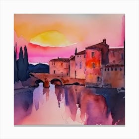 Sunset In Provence Canvas Print