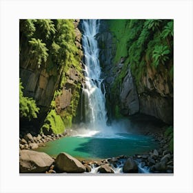 Waterfall In The Jungle Canvas Print