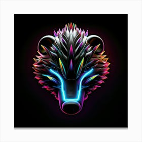 Neon Hedgehog Canvas Print