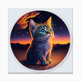 Cat Colored Sky (87) Canvas Print