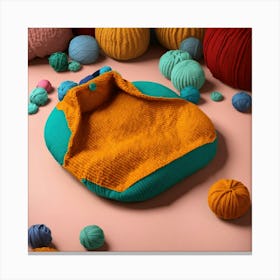 3d Cute Knitted Cape Pillow Hd (1) Canvas Print
