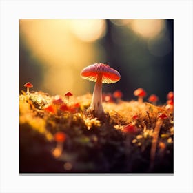 Mushrooms In The Forest 1 Canvas Print