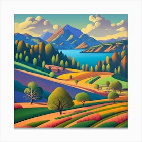 Landscape Of A Lake Canvas Print