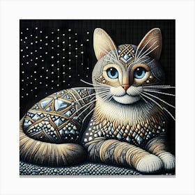 Cat With Diamonds 1 Canvas Print