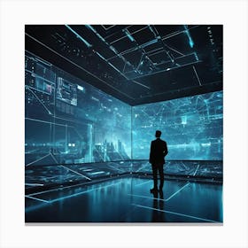 Futuristic Man In A Futuristic Room Canvas Print